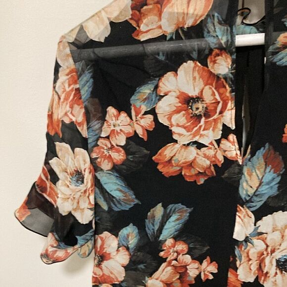 Nicholas NWOT Lola Ruffle Floral Print Silk Blouse. Size 0. - Picture 5 of 11